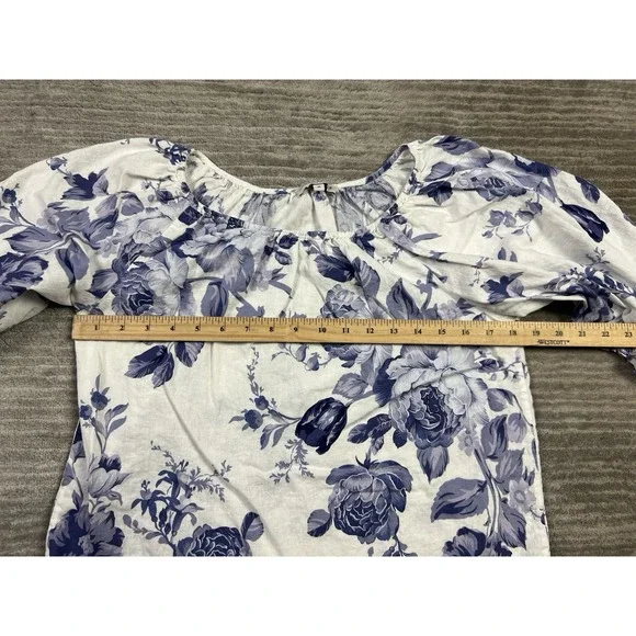 🍁Laura Ashley Blue Floral Blouse - Picture 4 of 12